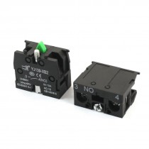 2 Pcs 600V 10A SPST NO Spring Load Push Button Switch Auxiliary Contact