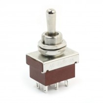 12mm Panel Mount DPDT ON/OFF/ON Locking Toggle Switch AC250V 3A