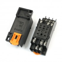 2 Pcs PYF11A 11-Pin 35mm DIN Rail Mounting Power Relay Socket Base