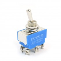 KN25-203 DPDT 3 Positions ON/OFF/ON Locking Toggle Switch Blue AC250V 25A