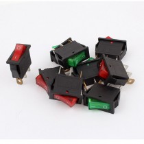 9pcs AC 110V-220V Lights On/Off Snap-In Panel Mount SPST Latch Rocker Switch