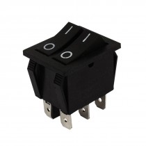 Double SPST 2 Position 6 Terminal Boat Rocker Switch AC 250V/10A 125V/15A