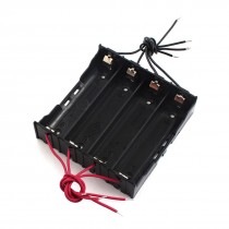 11cm 8-Wired In Parallel Black Plastic 4x3.7V 18650 Battery Holder Case