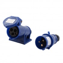 AC 220-240V 16A 2P+E IEC309-2 Round Pin Industrial Plug Socket Blue