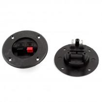 2 Pcs Round Shape 2 Position Spring Clip Speaker Terminals Binding Post Board