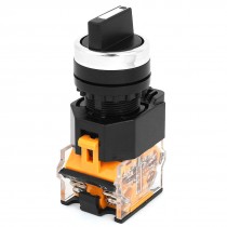 Plastic Panel Mounted DPST 3 Way Rotary Selector Self-locking Switch 400V 10A