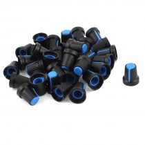 35pcs Blue Top Potentiometer Knob Cap for 6mm Knurled Shaft