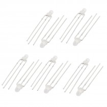 10pcs 3 Soldering Pin Terminals Round Head Red Yellow LED Light Diodes