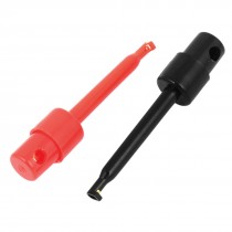 2 Pcs Red Black Electrical Voltmeter Meter Lead Wire Testing Hooks 60mm