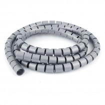 Flexible Spiral Tube Cable Wire Wrap PC Cord Management 1.5M 5Ft Gray
