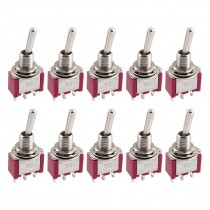 10 Pcs AC 250V/2A 120V/5A Matel SPDT 3 Position ON/OFF/ON Toggle Switch