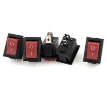5pcs AC 10A 125V 6A 250V 2 Position 2 Pin Panel Mounting SPST Rocker Switch