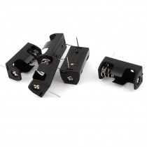 5 Pcs Black Plastic 1 x 3.6V 1/2 AA Battery Holder Case w Pins