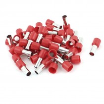 50 x 16mm2 Crimp Cord Wire End Terminal Insulated Bootlace Ferrule Connector Red