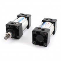 2pcs SC32X100 32mm Bore 100mm Stroke Screwed Piston Rod Dual Action Air Cylinder