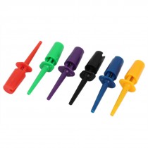 6 Pcs Multicolor Electrical Voltmeter Meter Lead Wire Testing Hooks 45mm