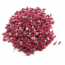 1000PCS Red Insulated Furcate Fork Terminals Cable Lug AWG22-16 SV1.25-3