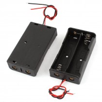 2Pcs Black Plastic Battery Holders Cases Boxes for 2 x 3.7V 18650 Batteries
