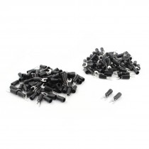 160pcs 14 12AWG Black Insulated Furcate Terminal Cable Connector 6mm