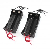 Black Plastic 2-Slot 2 x 3.7V 18650 Battery Holder Box Container 2Pcs