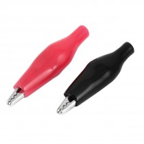 2 PCS Red Black 40mm Length Crocodile Alligator Test Clip Connectors