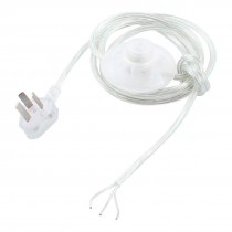 AU Plug AC 125V 2A 70mm Diameter Inline Power Pedal Light Foot Switch 1.8M Clear