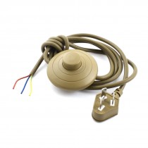 AU Plug AC 125V 2A 70mm Inline Power Pedal Light Foot Switch 1.8M Brown 2 Pieces