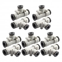 10pcs PEG8 6 8mm to 6mm 1 to 2 Way Union Tee Reducer Pneumatic Tubing Fitting