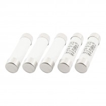5 Pcs AC 500V 32A 10mm x 38mm Cylindrical Fuse Links Silver Tone White