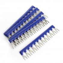 5 Pcs Fork Type 12 Postions Terminal Strip Block Blue 400V 10A