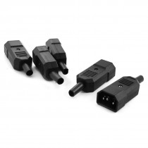 5PCS IEC C14 Male Inline Rewirable Power Plug Connector AC 250V 10A