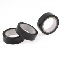 3 Pcs 55mm x 16mm Black Adhesive Electric Insulation Tape Roll