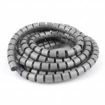 3 Meter 10ft 15mm Inner Dia Gray Plastic Wrapping Bands Cable Organizer Wrap