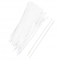 100Pcs 10" UV Resistant White Nylon Cable Zip Wire Tie Fastener