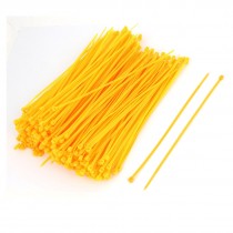 500 Pcs 4mm x 200mm Nylon Self-Locking Electric Cable Zip Ties Fastener Yellow