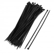 100Pcs 13.8" UV Resistant Black Nylon Cable Zip Wire Tie Fastener