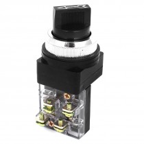 AC 250V 6A DPST 2 Position Rotary Selector Latching Button Switch