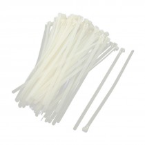 10" Reusable Adjustable Loop White Nylon Wire Cable Zip Tie Strap 100 Pcs