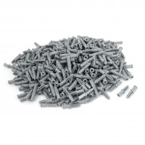 1000 Pcs Plastic Anti-rotation Wall Mounted Expansion Nail Plug Gray 5mm x 25mm