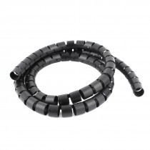 1m 3.3ft 15mm Inner Dia Black Spiral Wrapping Bands Cable Organizer Wrap