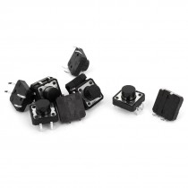 10pcs 4 Pins Momentary Tact Tactile Pushbutton Key Switch DIP 12X12X7.5mm