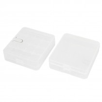 2Pcs Clear Hard Plastic 9V Battery Storage Box Case Holder Container