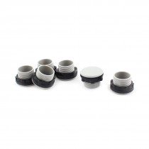 6 Pcs 22mm Thread Gray Plastic Push Button Switch Panel Hole Plug Cap