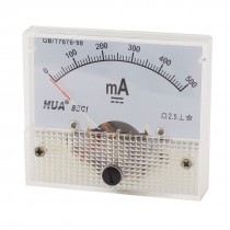 85C1 DC 0 500mA Class 2 5 Accuracy Current Measuring Panel Meter Ammeter Gauge