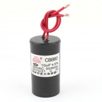 CBB60 Wire Lead Cylinder Motor Run Capacitor AC 450V 10uF