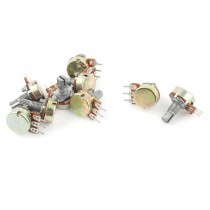 9 Pcs B500K Split Shaft Pots Audio Tone Switch Control Guitar Potentiometer