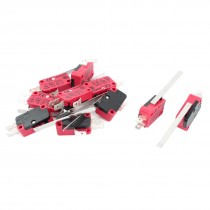 10 Pcs Long Straight Hinge Lever Micro Limit Switch V 153 1C25 AC 220V DC 110V
