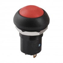 12mm Dia SPST Locking Waterproof Red Plastic Head Pushbbutton Switch DC 36V 2A