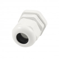 White Plastic 22.5mm Thread Outside Dia PG16 Waterproof Cable Connector