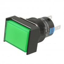 AC 220V Green Cap Lamp 1NO 1NC Type Push Button Switch